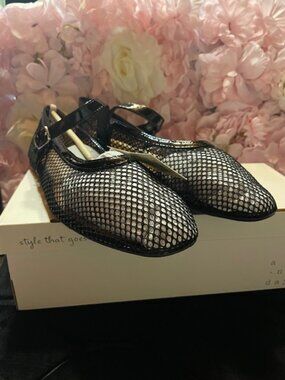 A New Day Mesh Flats Black